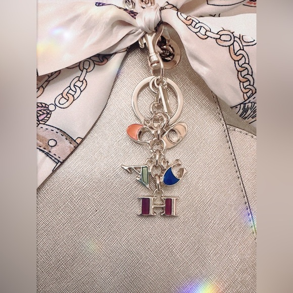 COACH Gold Multicolor Keychain Bag Charm - Picture 3 of 3